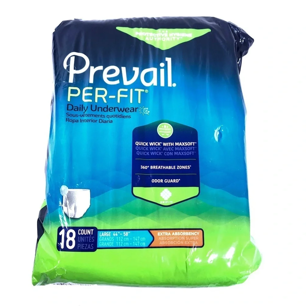 Prevail Per-Fit Daily Underwear & Pre-Moistened Washcloths Personal Care Lot NEW